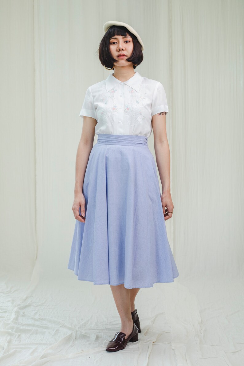 Skirt l Blue sky cotton vintage skirt