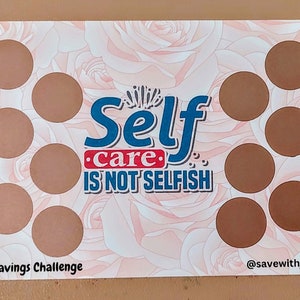 Self Care Scratch-Off Savings Challenge | 5X7 | 1 Sided Challenge
