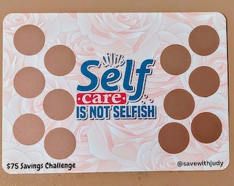 Wyzwanie oszczędzania na zdrapkach Self Care | 5X7 | Wyzwanie jednostronne