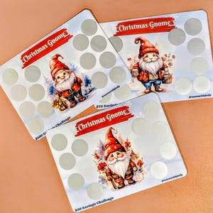 Christmas Gnome Scratch-Off Savings Challenge