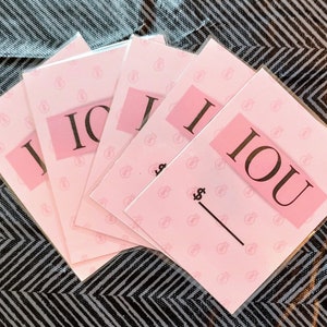6 Laminated IOU Cards for A6 Cash Envelopes | Printable | Fits in A6 Budget Binder | Budget Binder Insert | Cash Envelopes