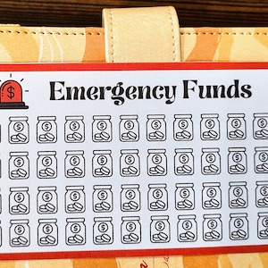 Emergency Funds Savings Challenge for A6 Cash Envelopes | Printable | Fits in A6 Budget Binder | Budget Binder Insert | Cash Envelopes