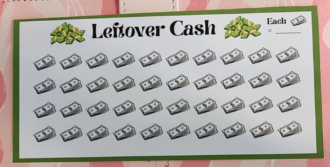 Leftover Cash Savings Challenge: A6 Budget Binder Insert (printable) - Etsy