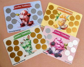 Sundae Funday! Scratch-Off Savings Challenges | 5X7 | 2 50, 1 75 and 1 100 Dollar Savings | 1 Sided Challenge