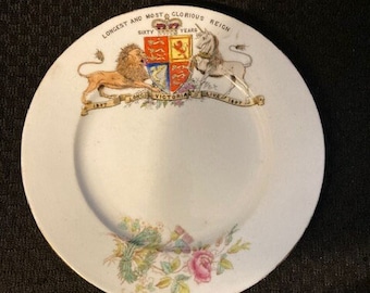 Longest and Most Glorious Reign , Sixty Years , 1837-1897 , Queen Victoria , Plate , Foley Co , England