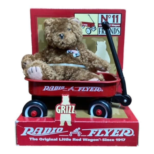 1987 , RADIO FLYER , New Old Stock , Radio Flyer Teddy Bear , In Package , Model WF11, Grizz