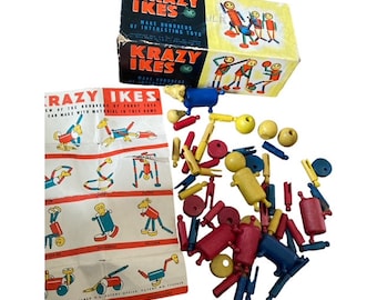 Vintage , Krazy Ikes , Building Toy , USA , Wood , Whitman Pub