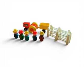 Fisher Price, Play Family, SOLD SEPARATELY , Farm Boys , Farmers , Fence Pieces , Tractor Trailer