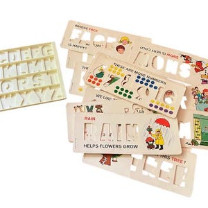 Bandeja de cartas y tarjetas de escritorio de la década de 1970, tarjetas de cartas escolares, bandeja de cartas escolar