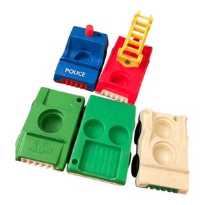 Vintage Fisher Price Toy Car - Police, Fire Engine, Green Car