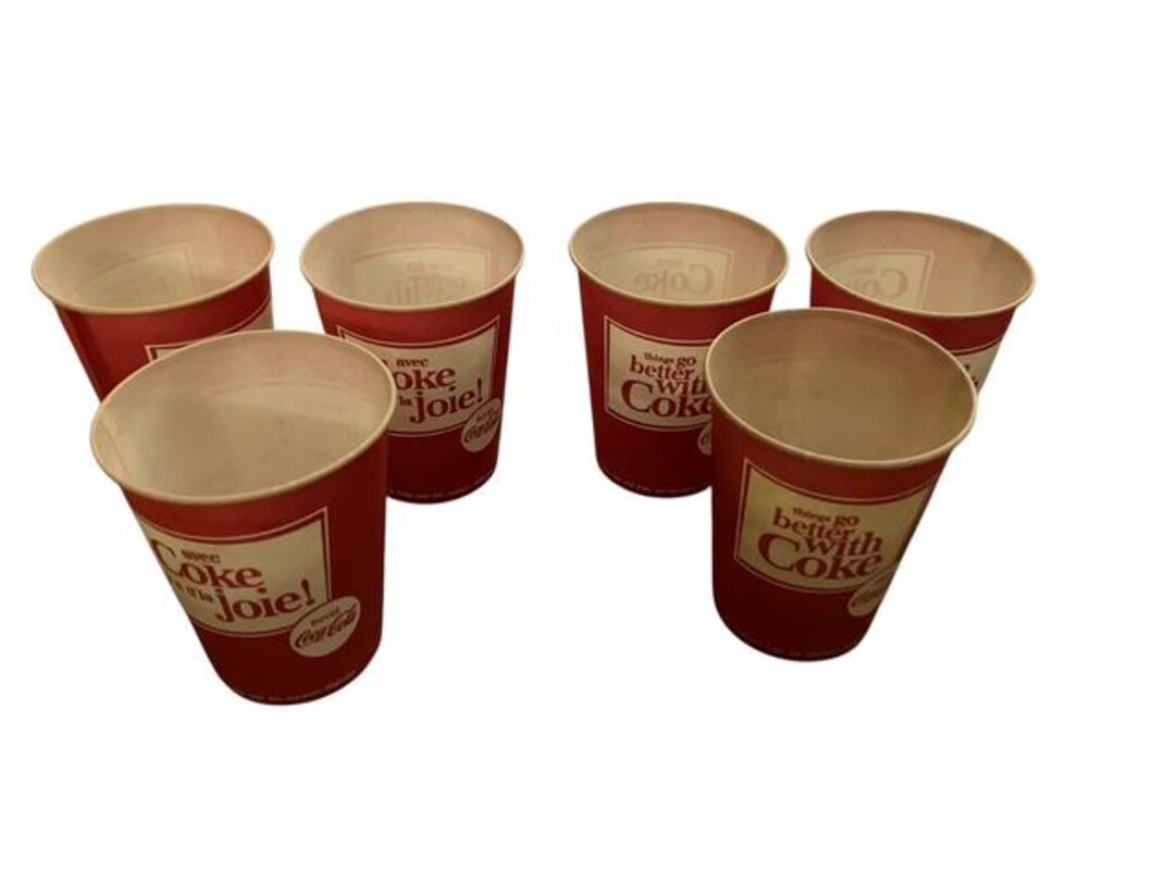 Vintage Coke Paper Cups 6 Things Go Better With Coke Bilingual 1960s - Etsy