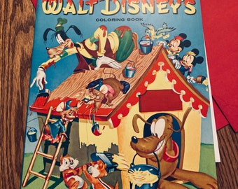 Walt Disneys , Coloring Book, 1062 , Whitman Publishing , 1959 , Goofy , Mickey Mouse , Pluto