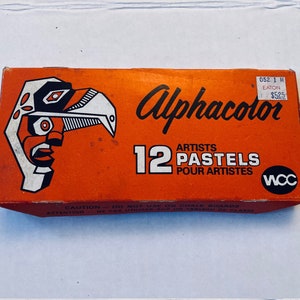 Ensemble de 12 pastels Alphacolor n° 105, craie d'artiste vintage, Weber Costello