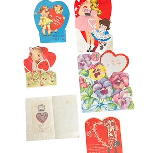Antiquités, vintage, années 40, 50, 30, Saint-Valentin, carte Sucker Lollipop Rosen Brothers