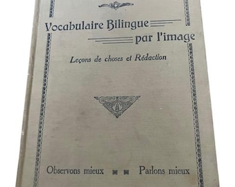 Vintage 1948 French Bilingual Vocabulary Book, Montreal