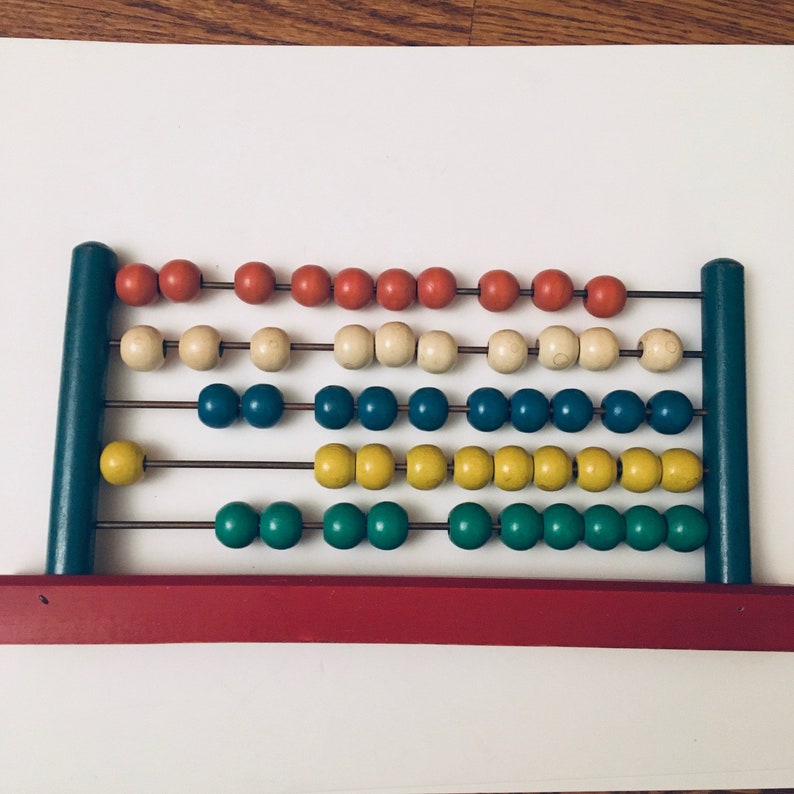 Vintage Abacus Wood Counter Beads Coloured Etsy