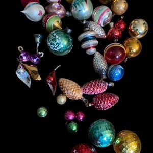 Vintage, Mercury Glass ,Christmas Décor,Christmas Ornaments ,Multi Coloured , Miniature ,Small, Medium