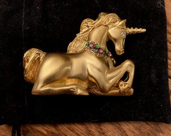 Estee Lauder Art Nouveau Style Vintage Solid Perfume Compact With Perfume Magical Unicorn