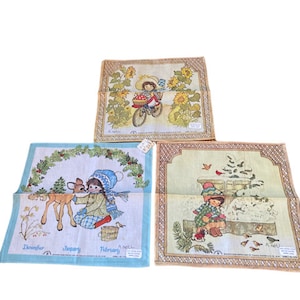 vintage, Pocket Square, Mouchoir, Nakanshini and Co, Japon, cartes de voeux pour planche à dessin, coton, A Noel