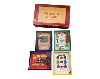 Compendium Box , Puzzles , R Journet and Co , Angleterre , No 1 England , Divers, Géométrique , Télévision et Lucky Seven , années 40