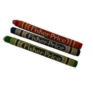 Vintage, Fisher Price, Rare find , 3 Crayons , 1980s ,