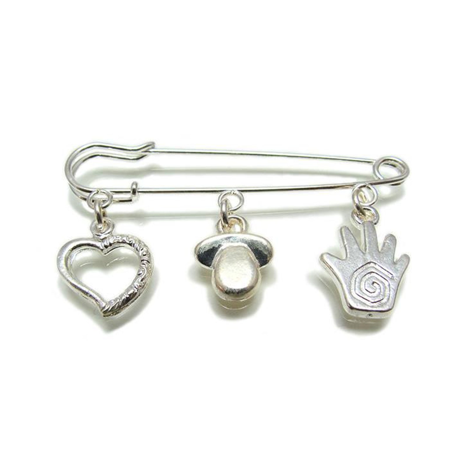 Hamsa Hand Brooch for Baby, Safety Baby Pins, New Born Pin Brooch