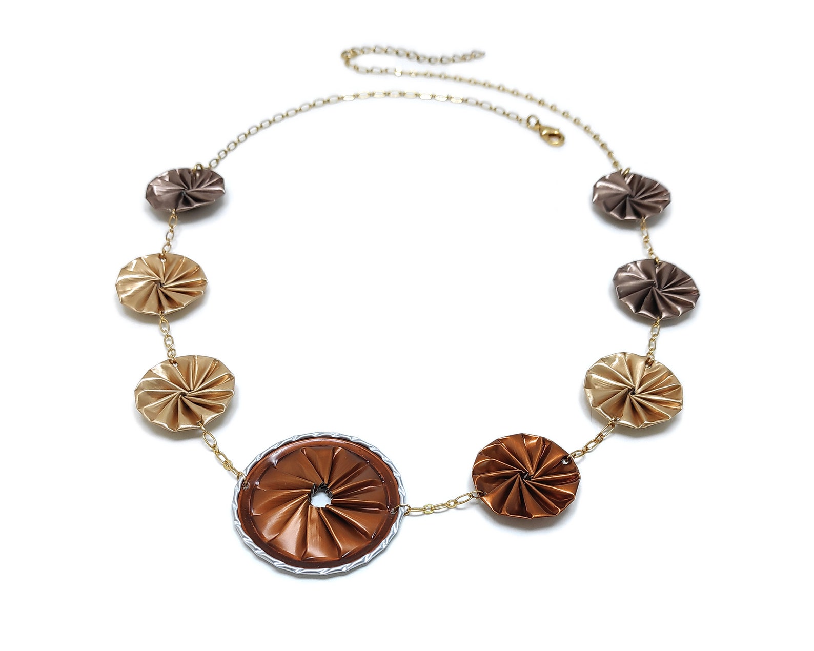 Discs Statement Necklace With Customized Card - Etsy
