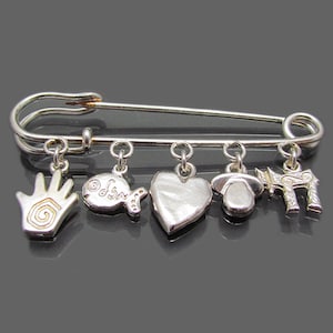Hamsa pin, New born gifts, Hamsa jewelry, Baptism gift boy, New born boy, New born girl, Jewish Jewelry for baby