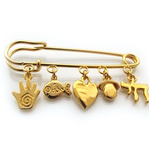 Baby protection pin, Hamsa hand pin, New born gift ideas, Stroller hamsa Brooch