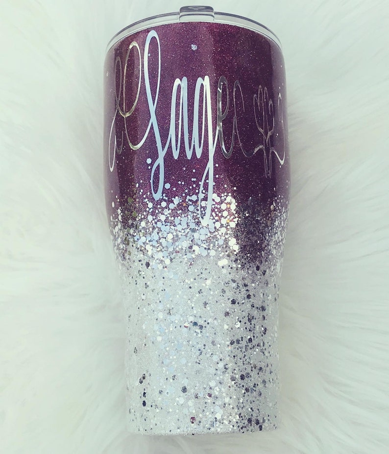 Glitter tumbler-Personalized-Custom made Tumbler- Create your own tumbler- Pick your own colors- Made just for you- Birthday Gift- Gifts 