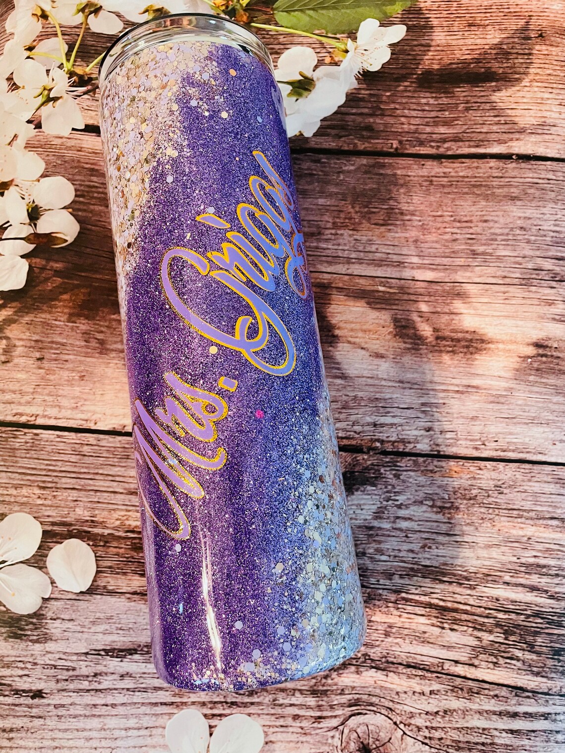 Personalized Glitter Tumblercustom Made Tumbler Create Your Etsy