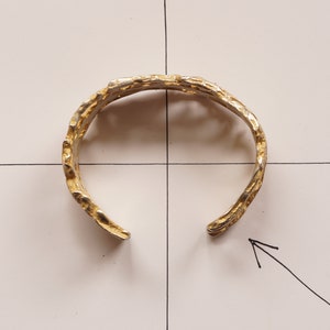 Silver bangle with partial gilding and interesting wild structures image 8