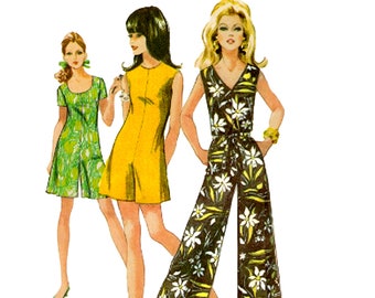 1970s Jumpsuit / Romper (One Piece) - Bust 38  (PDF)