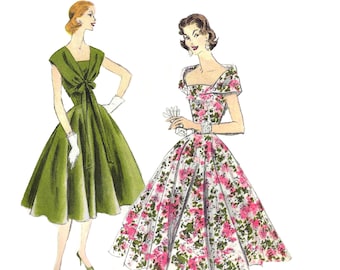 1950s Halter Evening Dress PDF Print at Home Sewing Pattern Bust 36 - Etsy