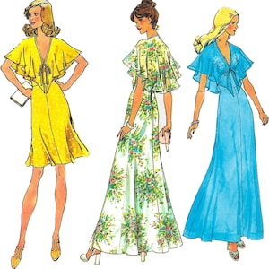 Paper Sewing Pattern / Vintage Sewing Pattern 1970s Halter Summer Dress / MULTIPLE SIZES / PAPER Pattern
