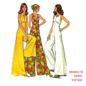 Paper Sewing Pattern / Vintage Sewing Pattern 1970s Jumpsuit / MULTIPLE SIZES / PAPER Pattern