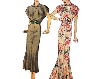 Art-Deco-Kleid aus den 1930er Jahren – Tages- und Abendkleid – Brustumfang 34 (PDF)