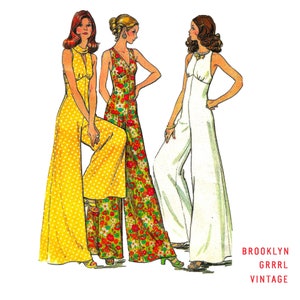 Combinaison patron de couture vintage des années 1970 / Buste 38 / Patron PDF / Téléchargement immédiat