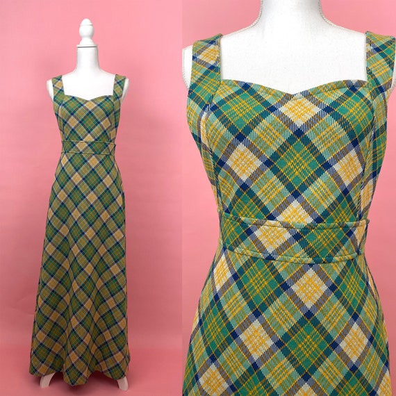 60s/70s Vintage Maxi Jumper/ Overall Dress, Apron