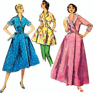 1950s Robe in Three Lengths -Bust 38 (PDF)
