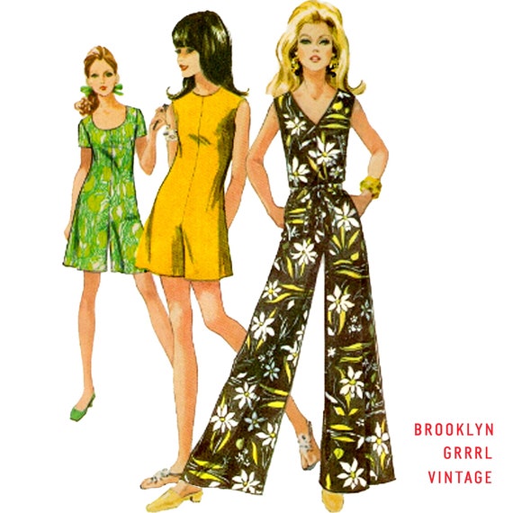1970s Jumpsuit / Romper (One Piece) - Bust 38  (PDF)