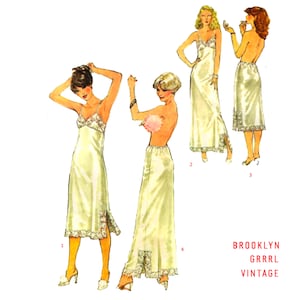Vintage Sewing Pattern 1970s Lingerie Slip Set / Bust 38 / PDF Pattern / Instant Download