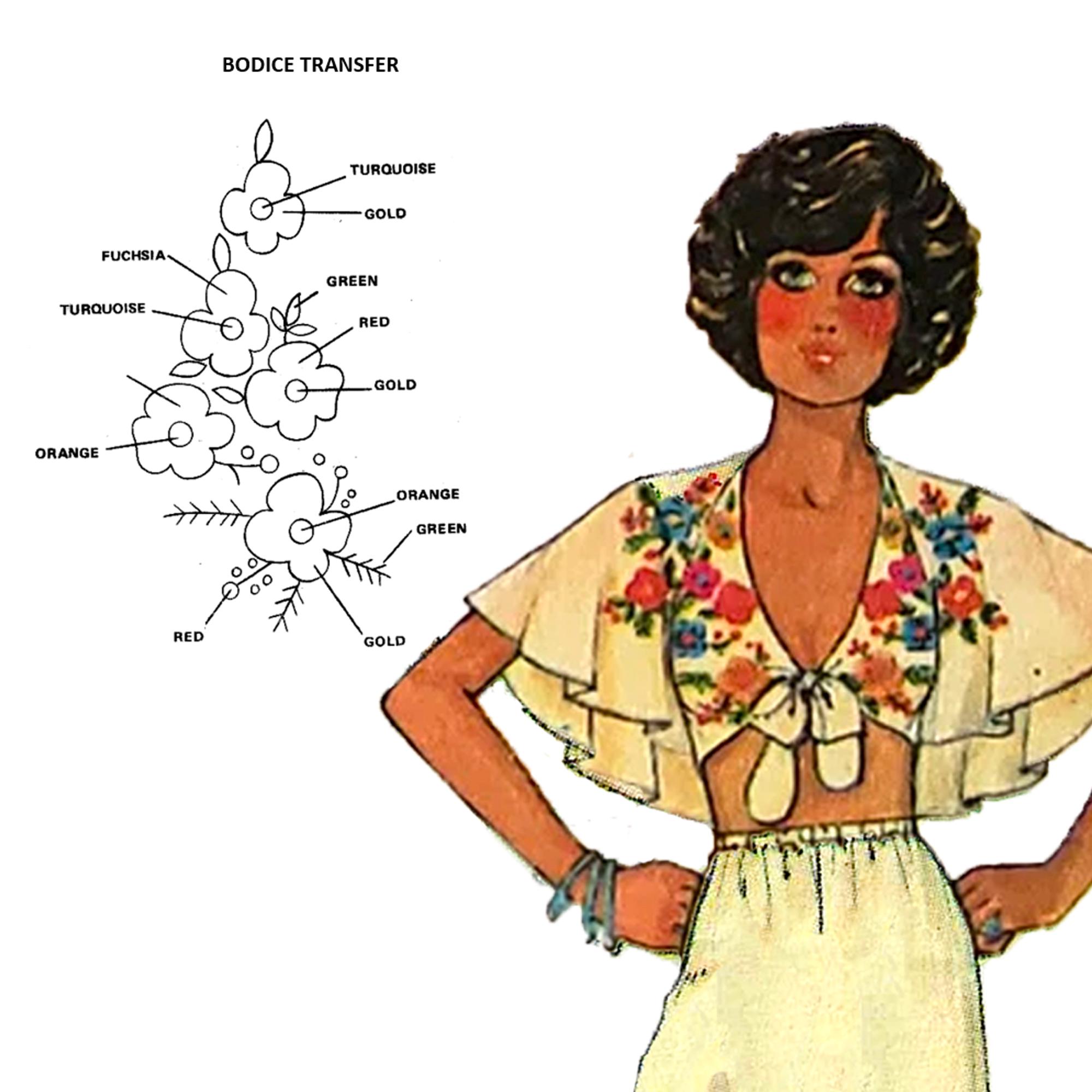 Vintage Sewing Pattern 1970s Midriff Top and Skirt / Bust 32-34 / PDF ...