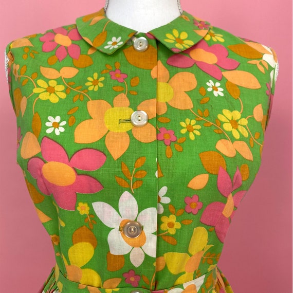 1960s Mod Flower Power Playsuit Set with Matching