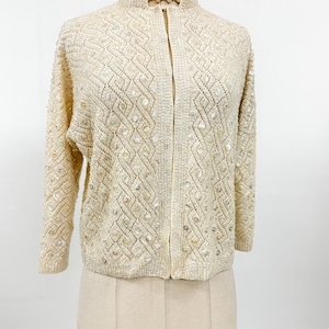 1950s Iridescent Sequined Cardigan / Bust 44