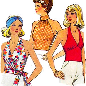 1970s Halter Top - 3 Styles - Multiple Sizes  (PAPER)