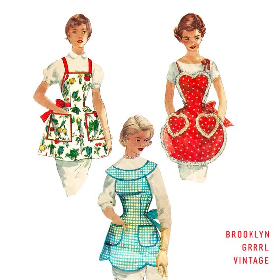 1950s One-yard Apron - One Size (PDF) - Etsy