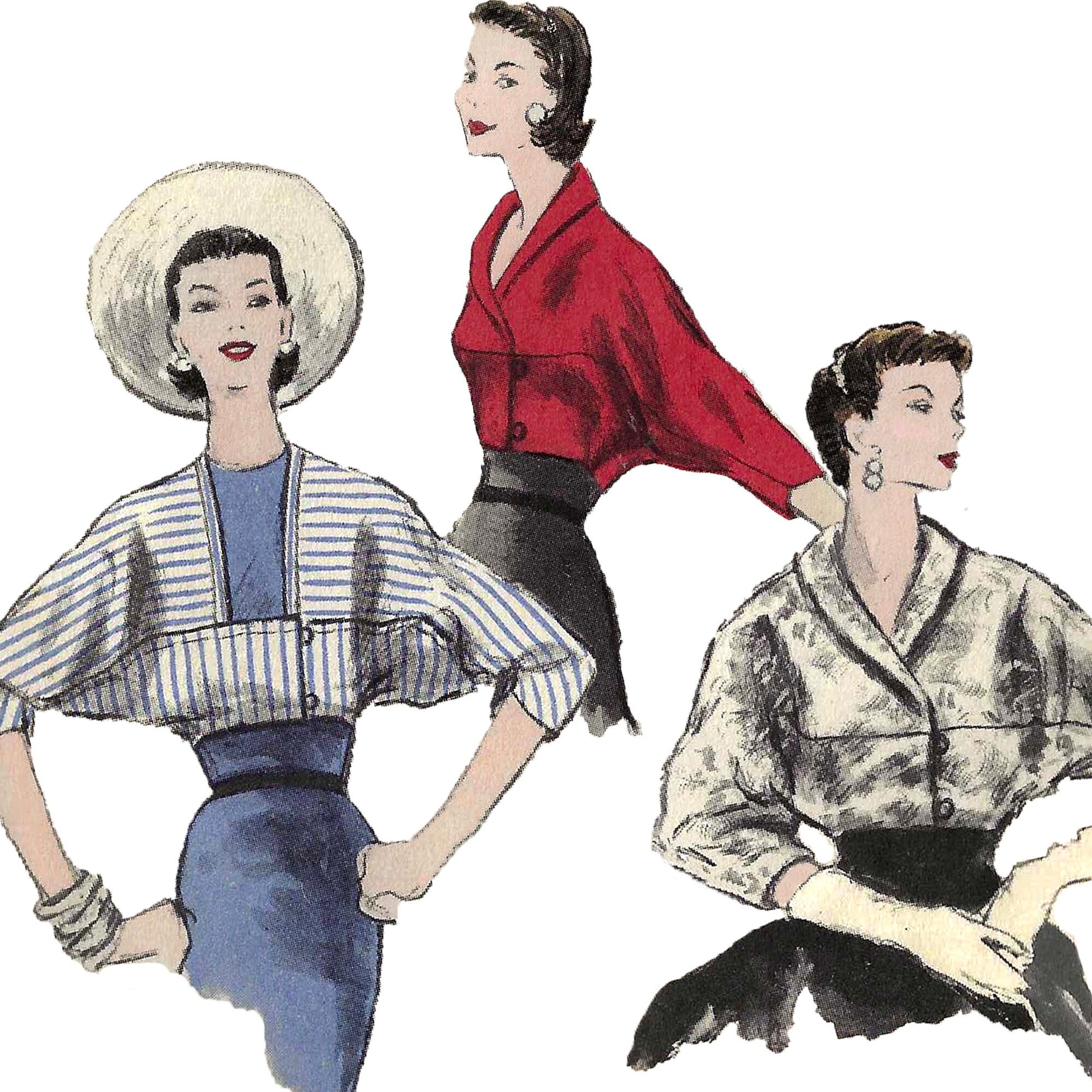 Vintage Schnittmuster 1950er Jahre Bolero Jacke / Büste 36 / PDF Nähanleitung / Instant Download