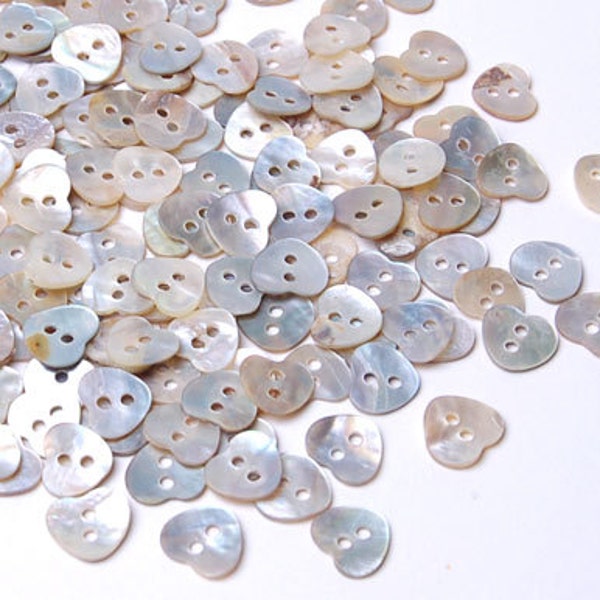 50pcs 10mm Natural Mother of Pearl Heart Shape Shell Buttons Sewing Craft Art DIY Scrapbook B326