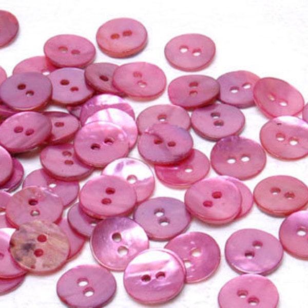 50pcs 10mm Pink Mother of Pearl Round Shape Shell Buttons for Suits Shirts Coats Cardigans Sewing Craft Art DIY Scrapbook